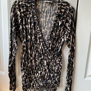 CAbi L faux wrap top